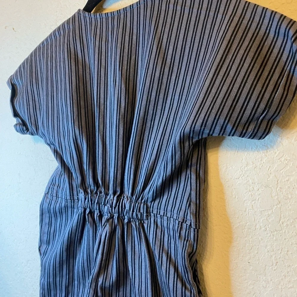 Rylee + Cru Short Sleeve Utility Jumpsuit Stretchy Crop Gray 4T/5T